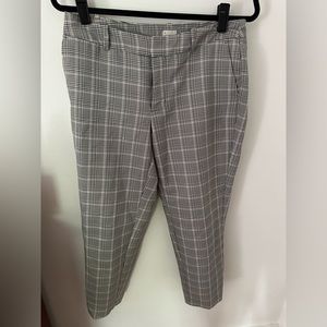 Plaid Ankle Length High Waist Trousers